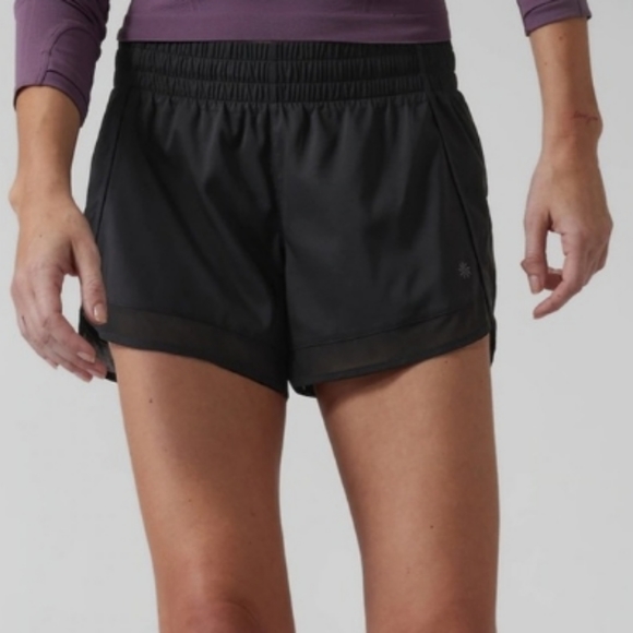 Athleta Shorts Athleta Black Mesh Racer Run Short 4inch Sz Large